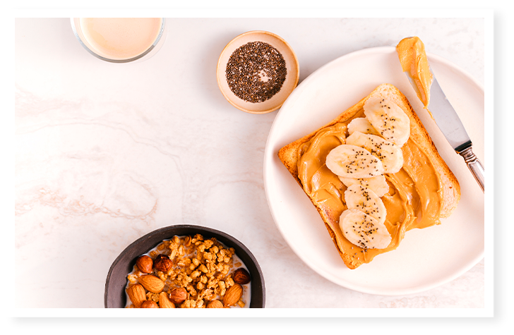 Toast à la banane et beurre de cacahuète