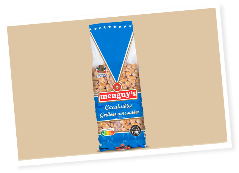 Sachet de cacahuètes grillées non salées Menguys