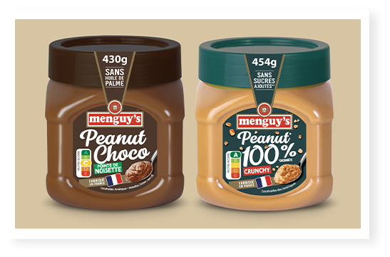 Peanut choco, et peanut 100% crunchy