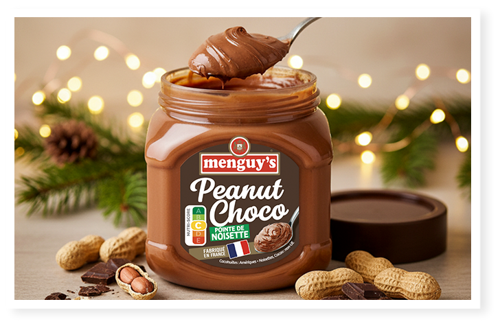 pot de peanut choco avec cacahuète et chocolat